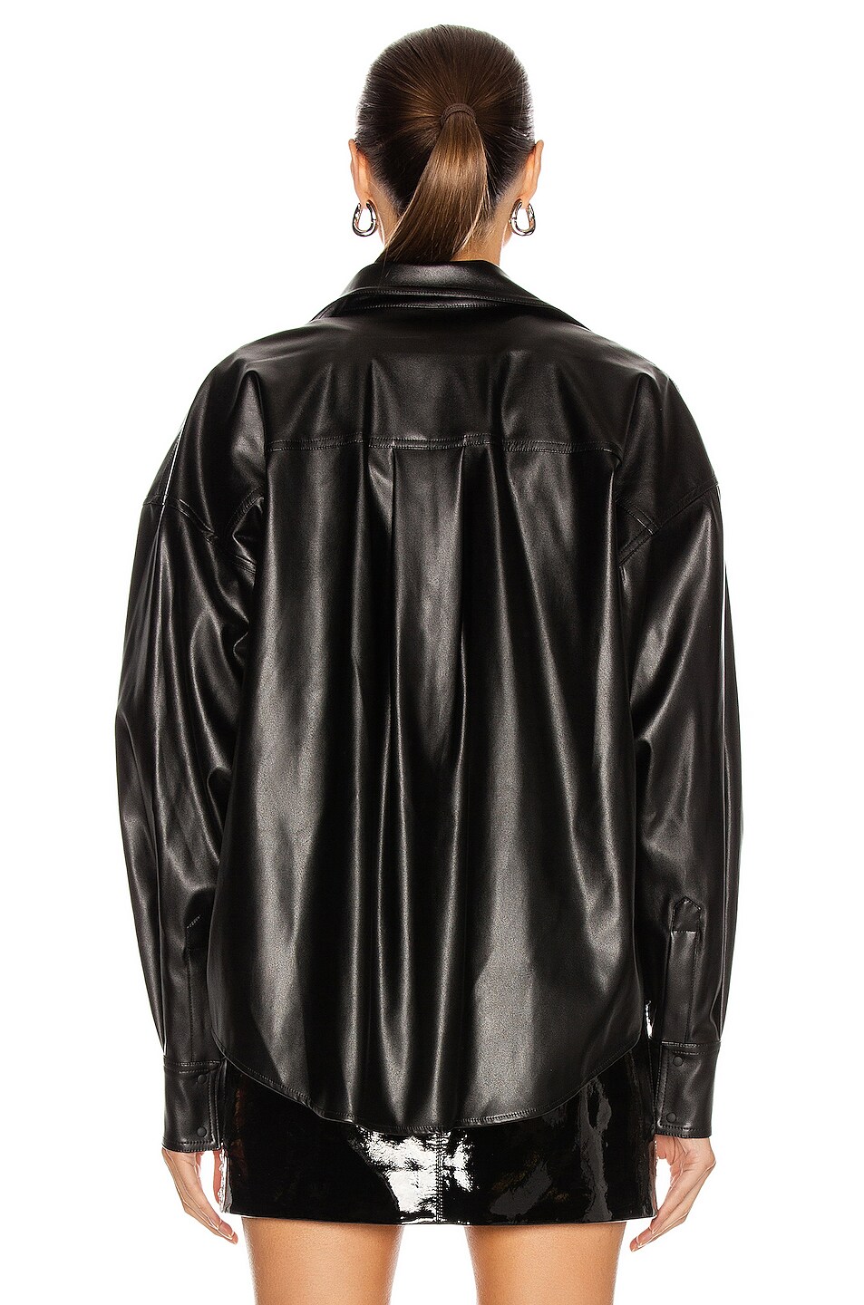 Faux Leather Oversized Shirt