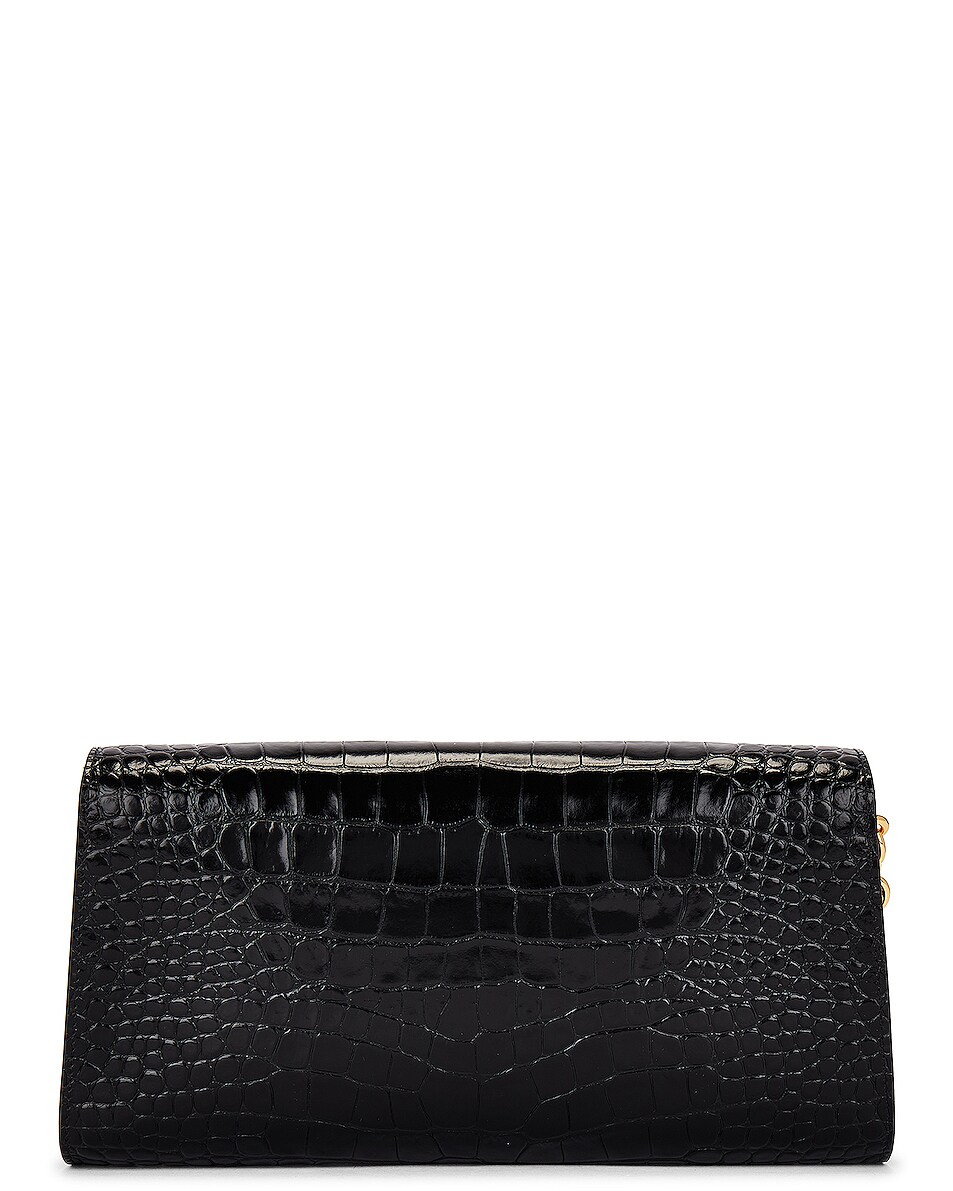 Stamped Croc Carine Wristlet Clutch