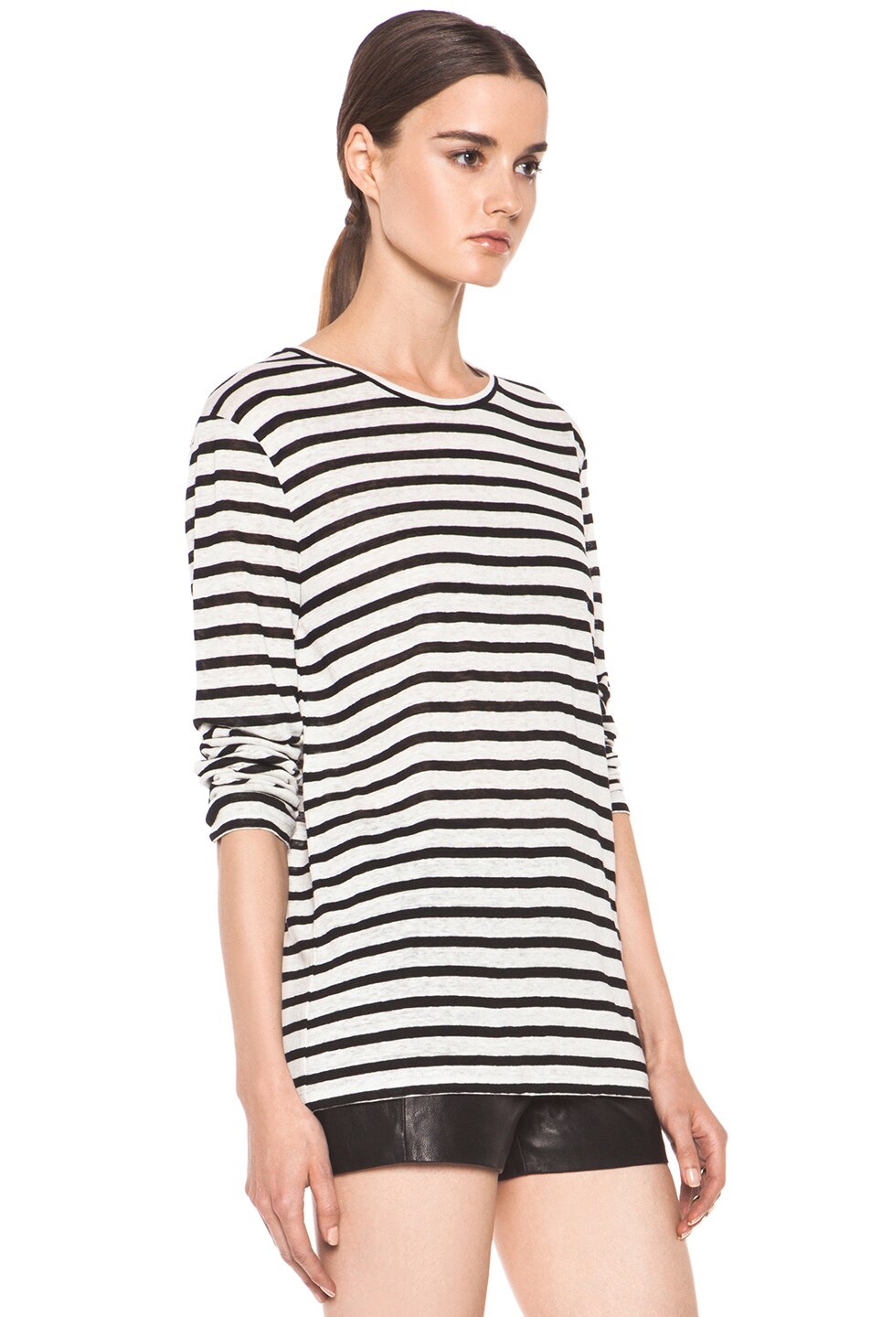 Linen Stripe Long Sleeve Tee