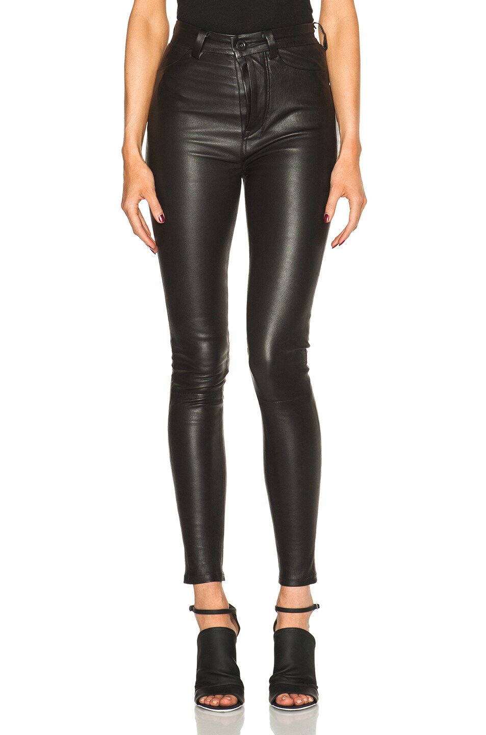 High Waisted Super Skinny Lambskin Pant