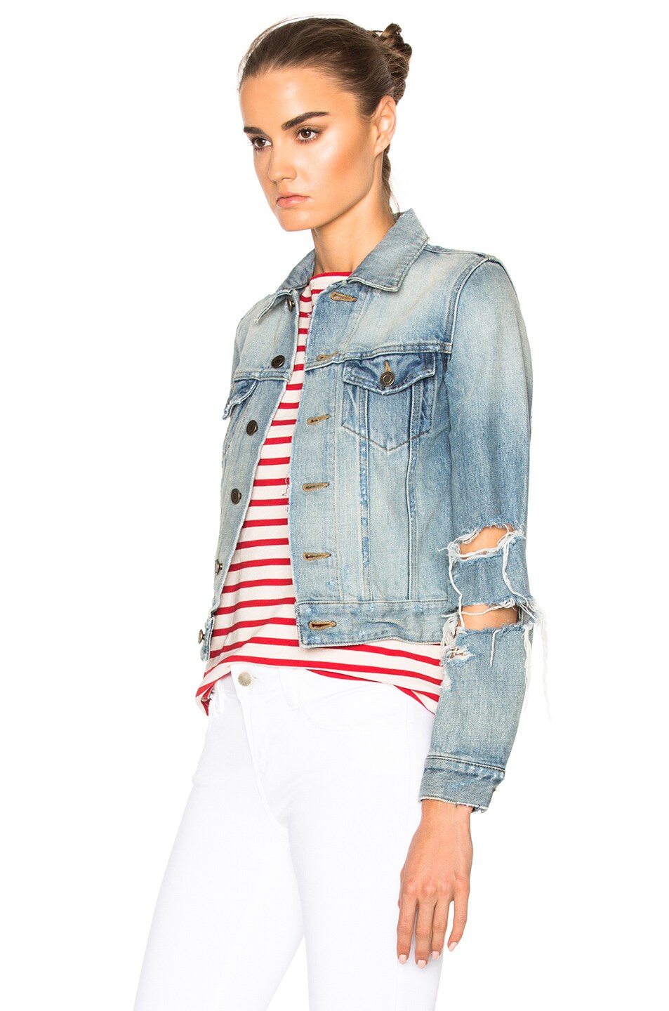 Oversize Shredded Denim Jacket