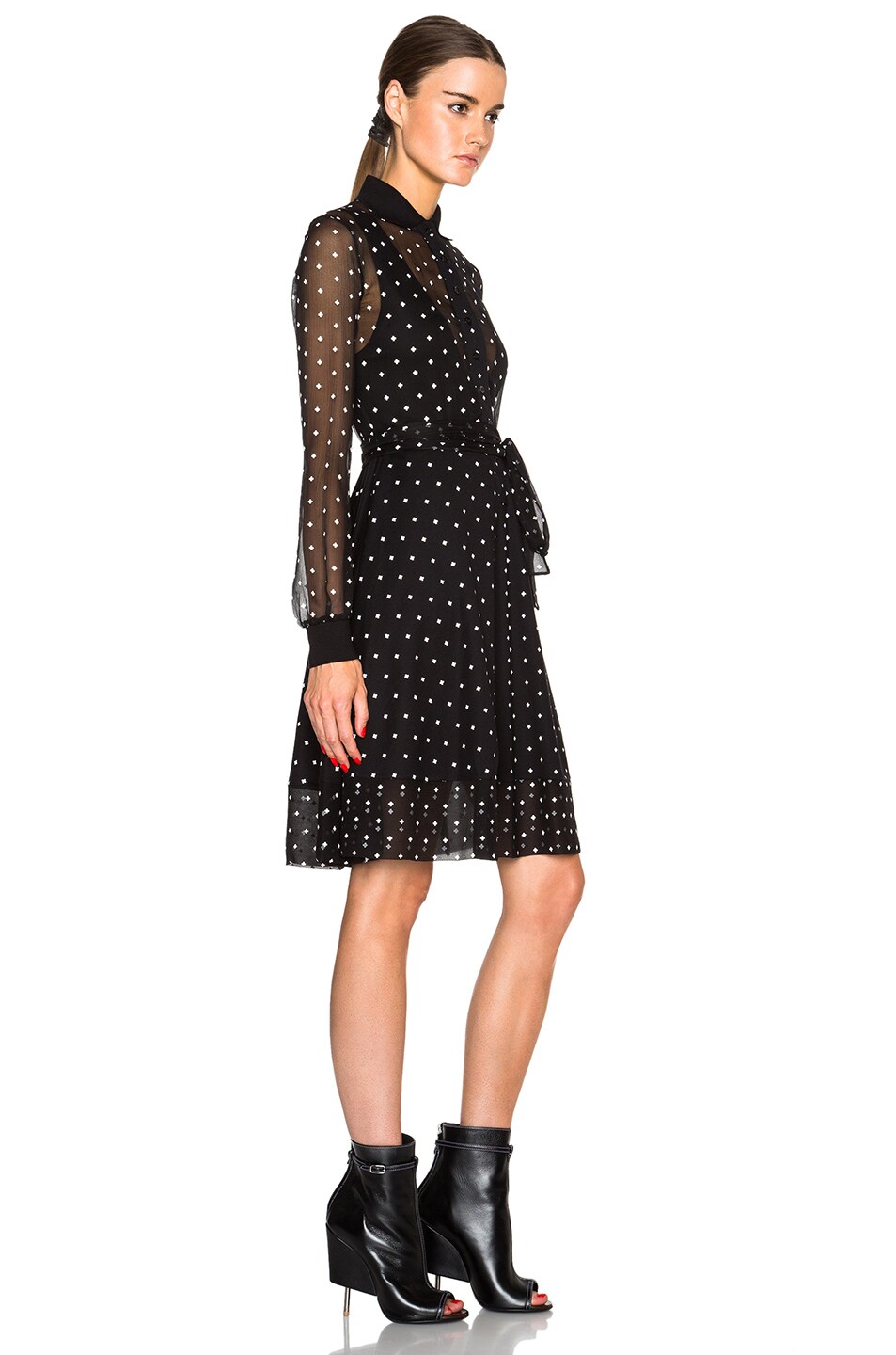 Crosses Print Crepon & Pique Dress