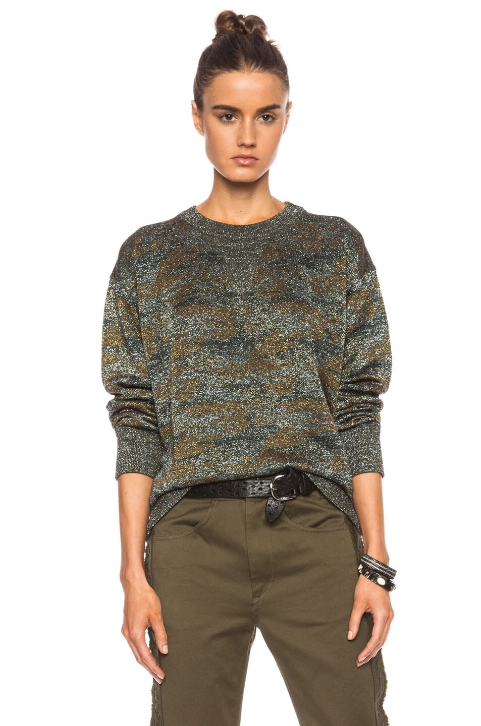 Wal Lurex Camo Viscose-Blend Sweatshirt