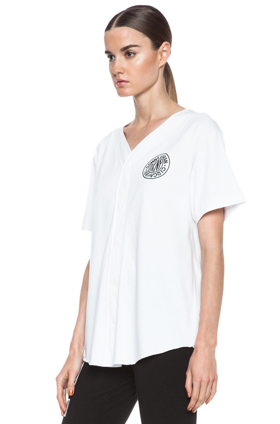 x DKNY Baseball Cotton Tee with Token Logo