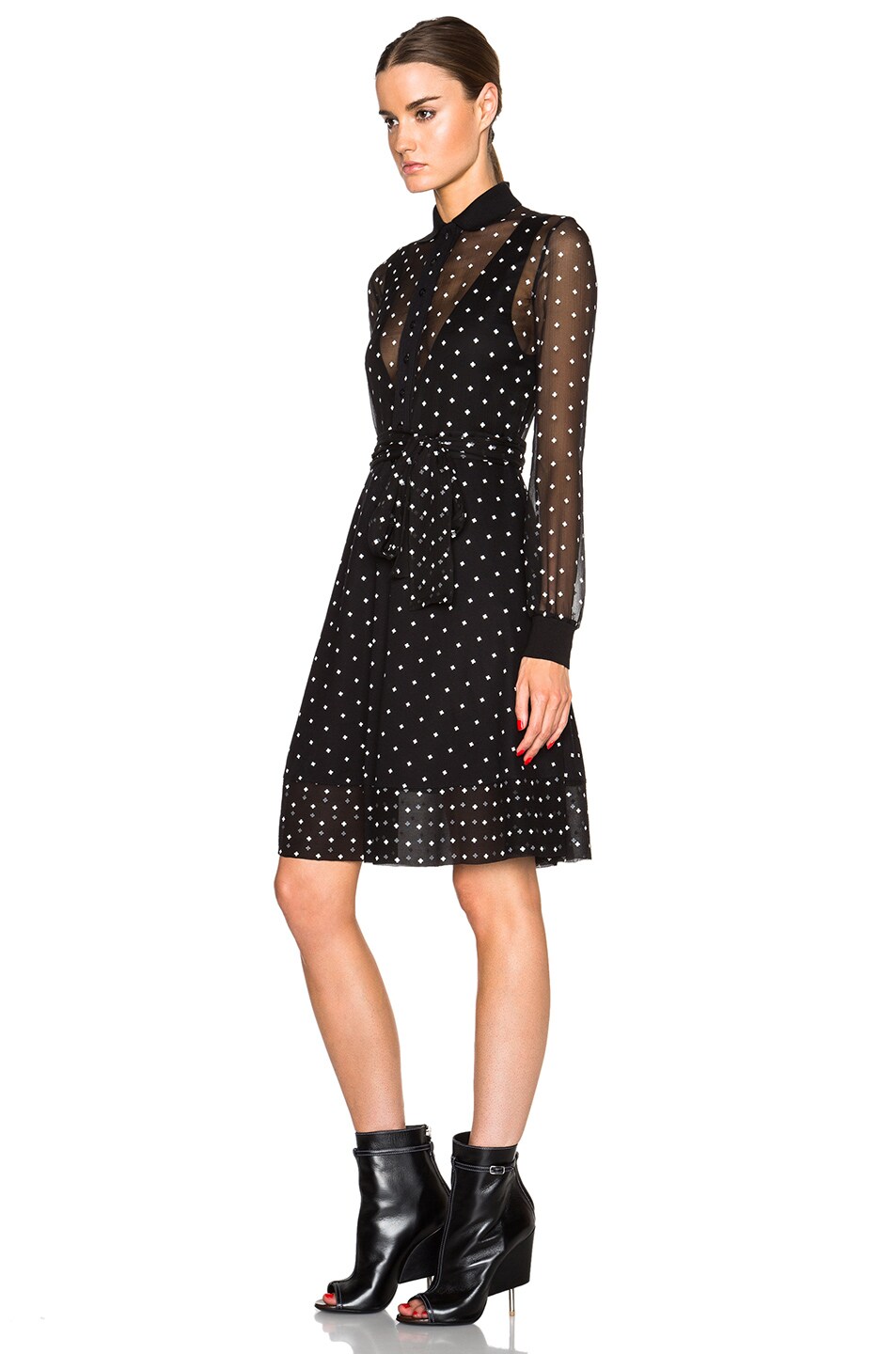 Crosses Print Crepon & Pique Dress