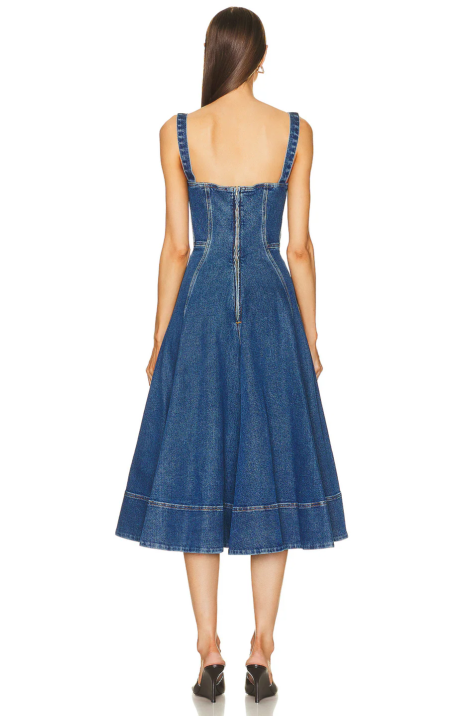 Sweetheart Neck Denim Dress