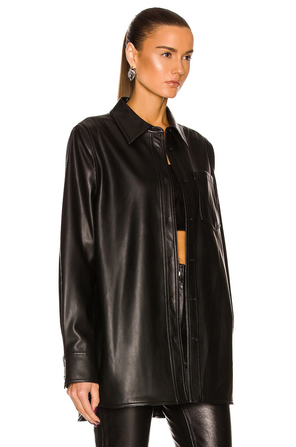 Veronica Faux Leather Shirt