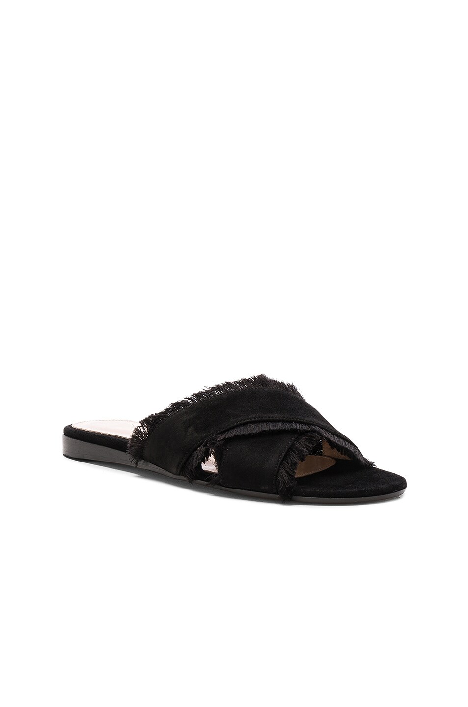 Suede & Satin Barth Flat Sandals