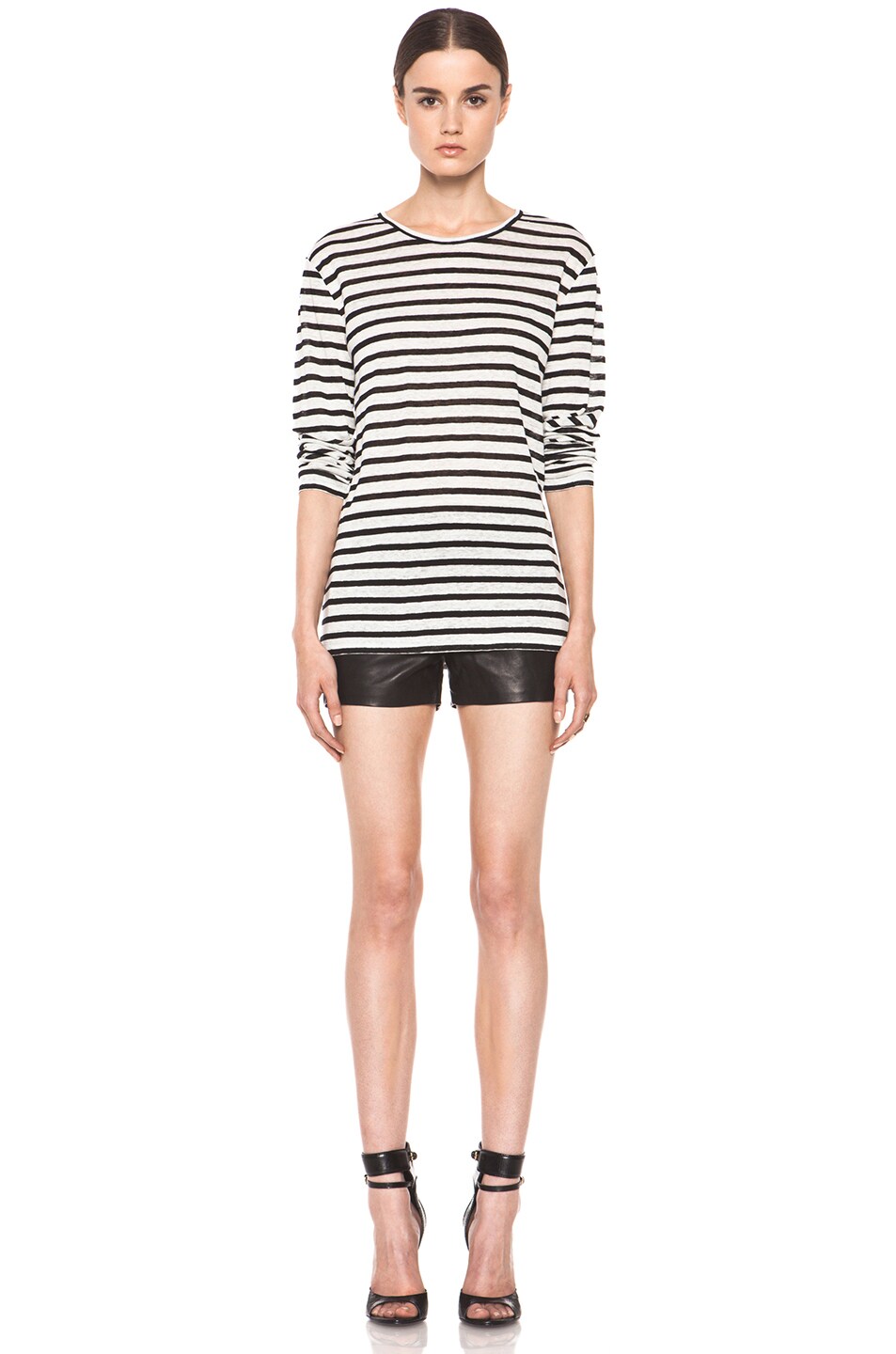 Linen Stripe Long Sleeve Tee