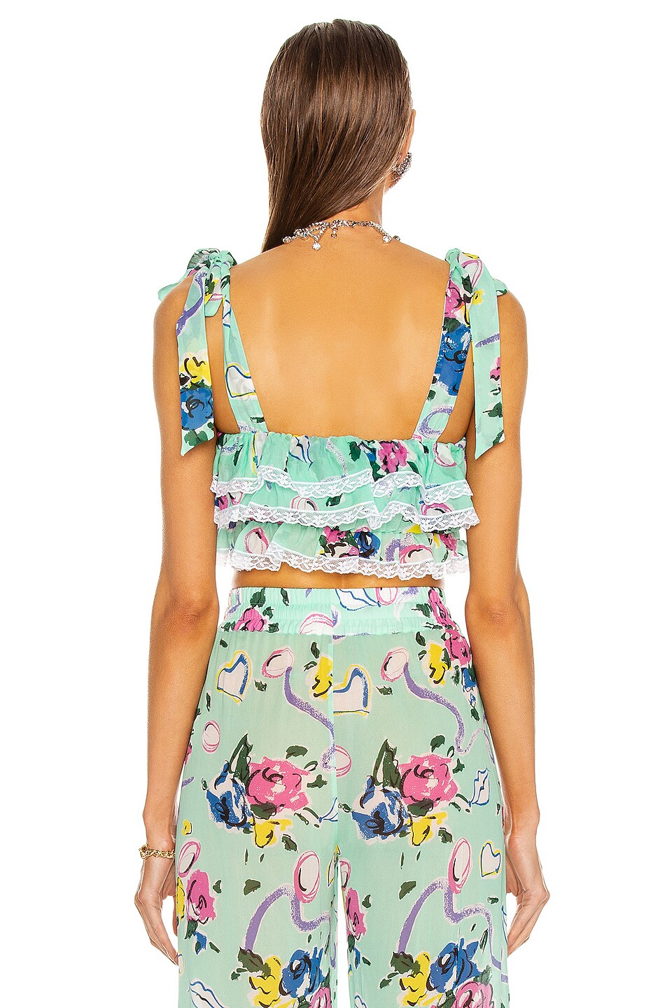 Floral Copped Frill Top