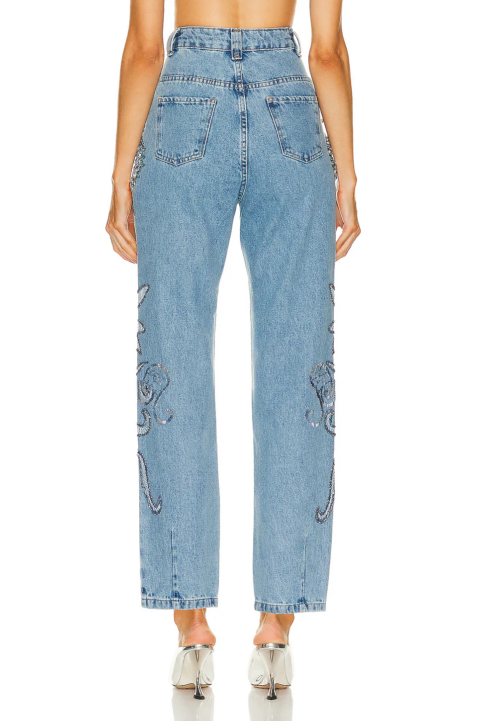 Hand Beaded Straight Leg Jean