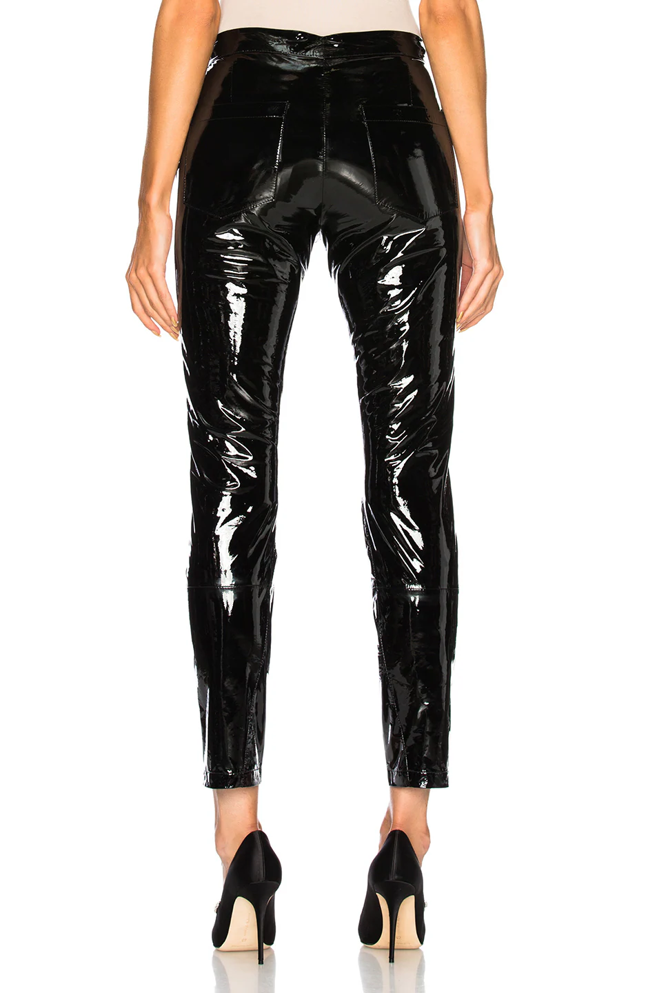 Patent Leather Pants with Ankle Slits