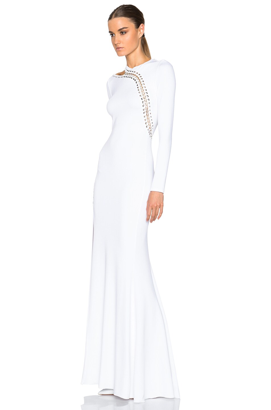 Long Sleeve Gown with Slit