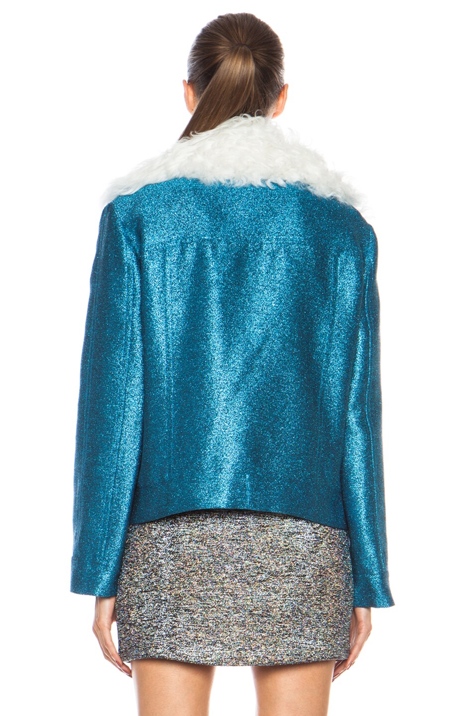 EXCLUSIVE Glitter Cropped Viscose-Blend Jacket