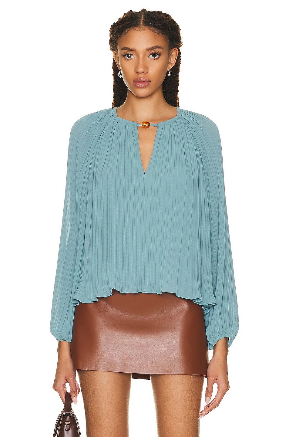 Eden Plisse Long Sleeve Blouse