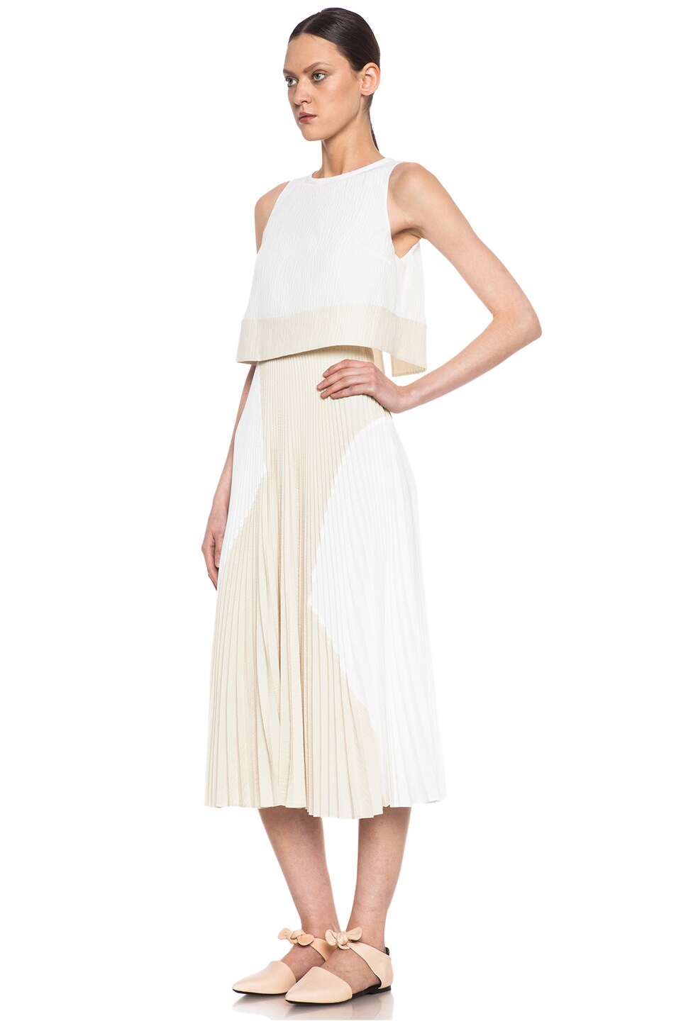 Pleated Poly Skirt Dress