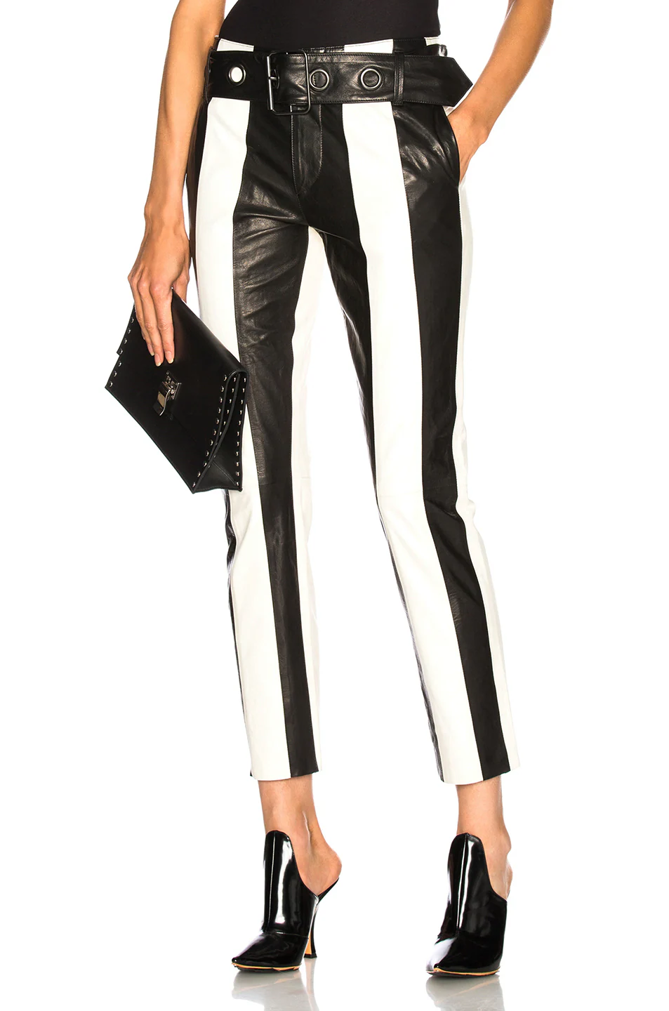 Paneled Leather Pant