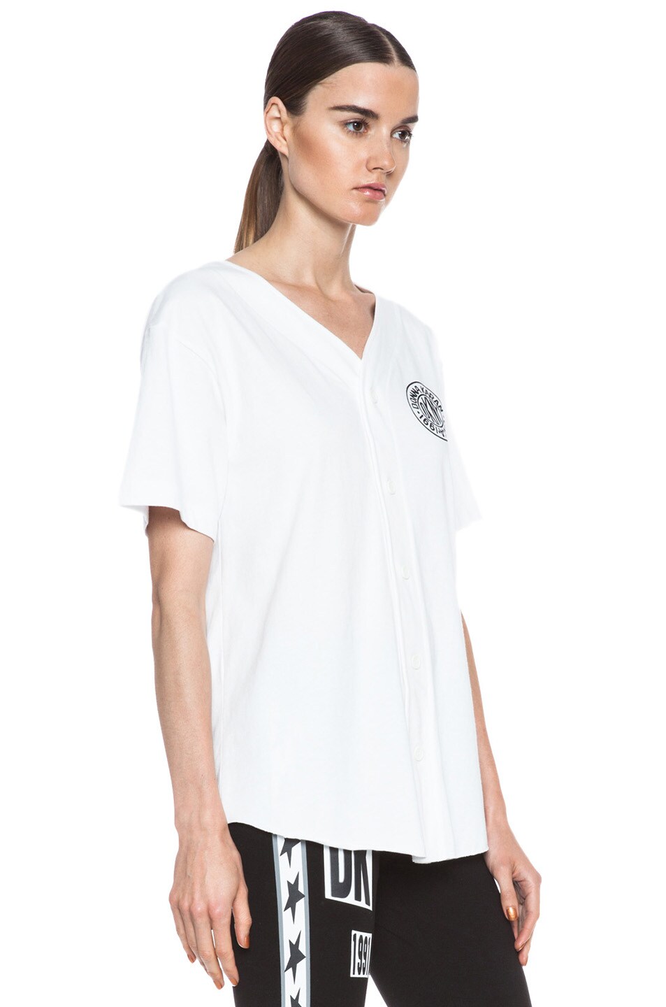 x DKNY Baseball Cotton Tee with Token Logo