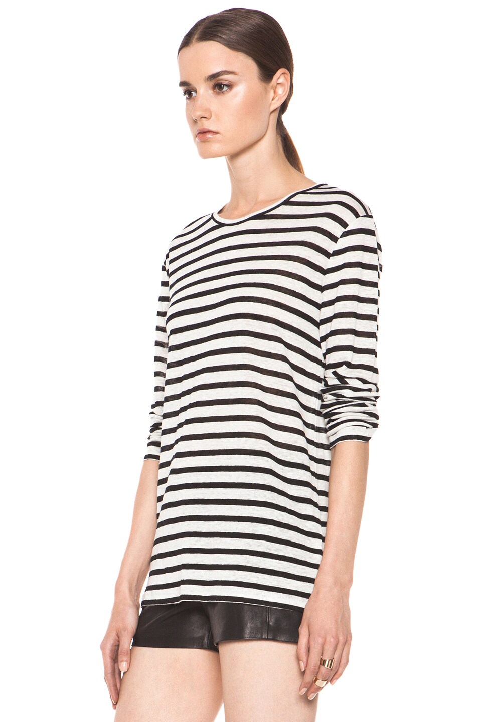 Linen Stripe Long Sleeve Tee