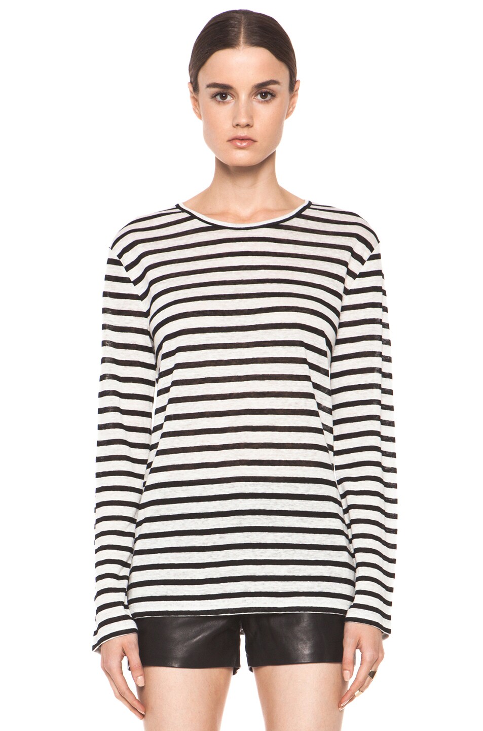 Linen Stripe Long Sleeve Tee