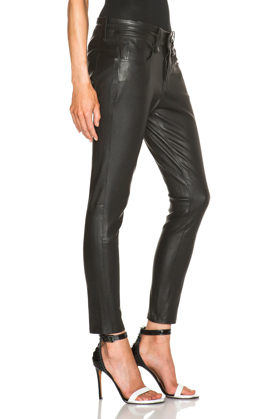 Slouchy Skinny Lambskin Leather Pants