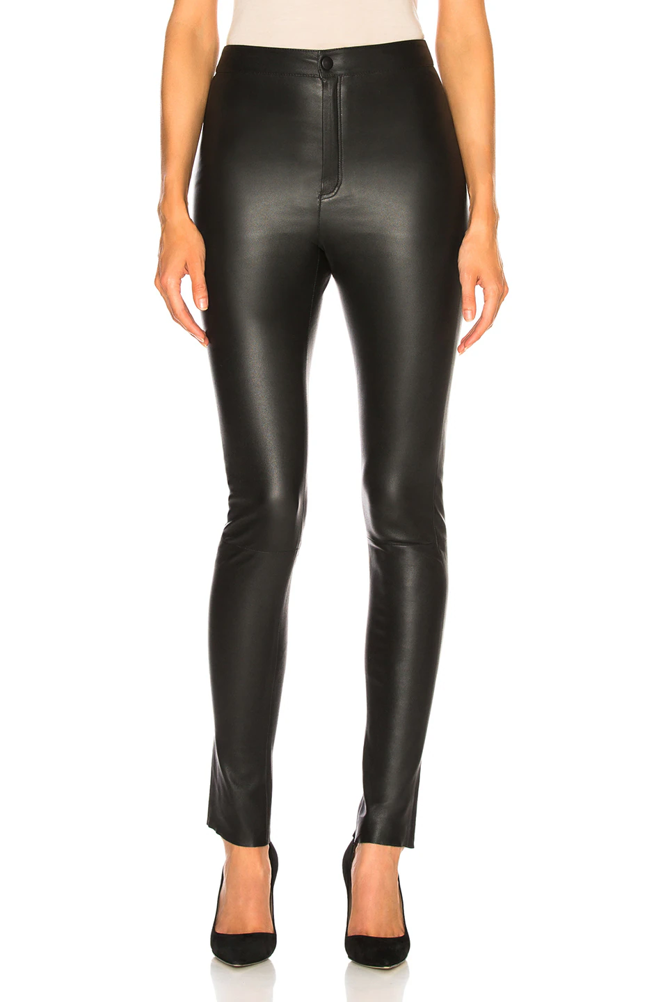 High Waisted Skinny Leather Pants