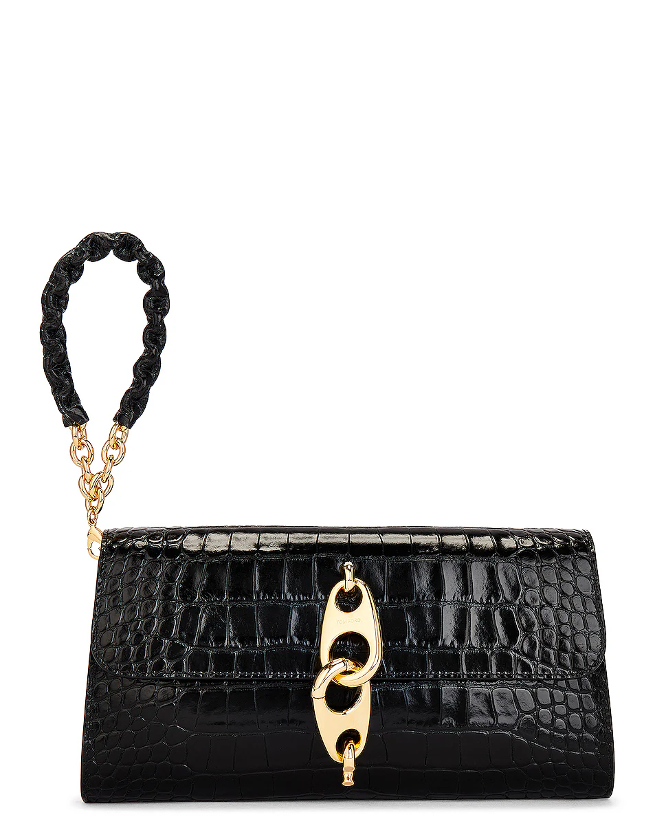 Stamped Croc Carine Wristlet Clutch