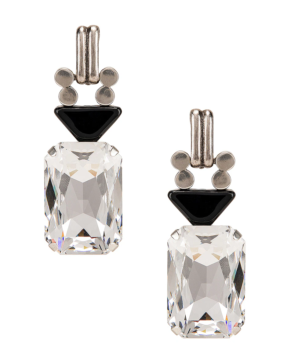 Crystal Stone Clip Earrings