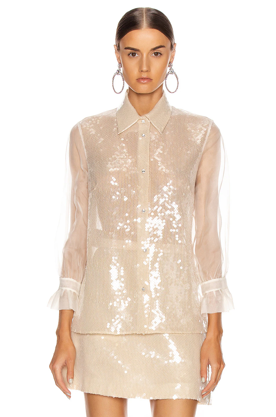 Sequin Long Sleeve Blouse