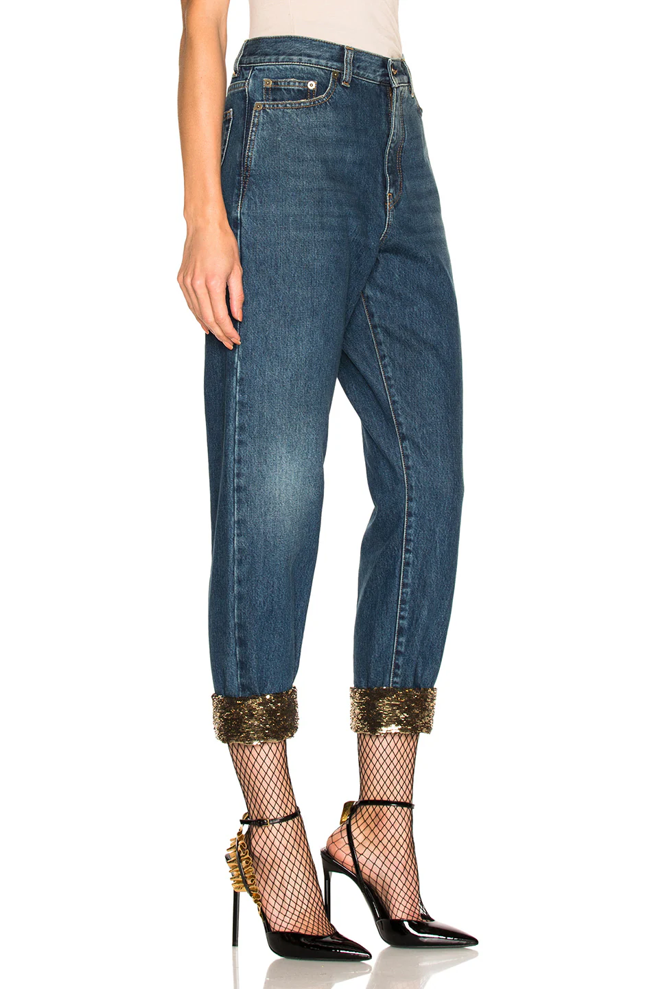 Sequin Embellished Baggy Jeans