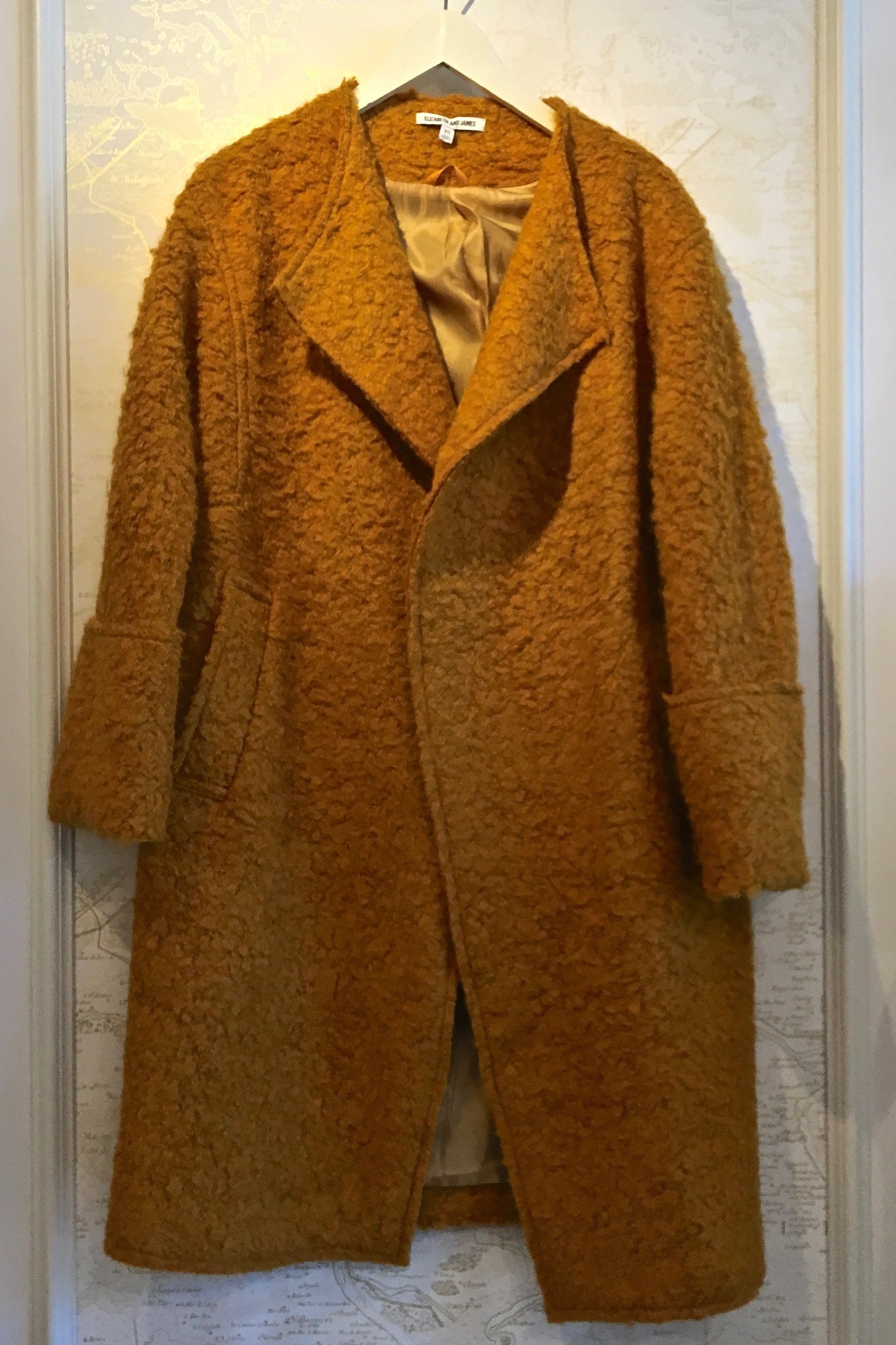 Elizabeth and James Paloma Curly Alpaca Wide Cuff Coat