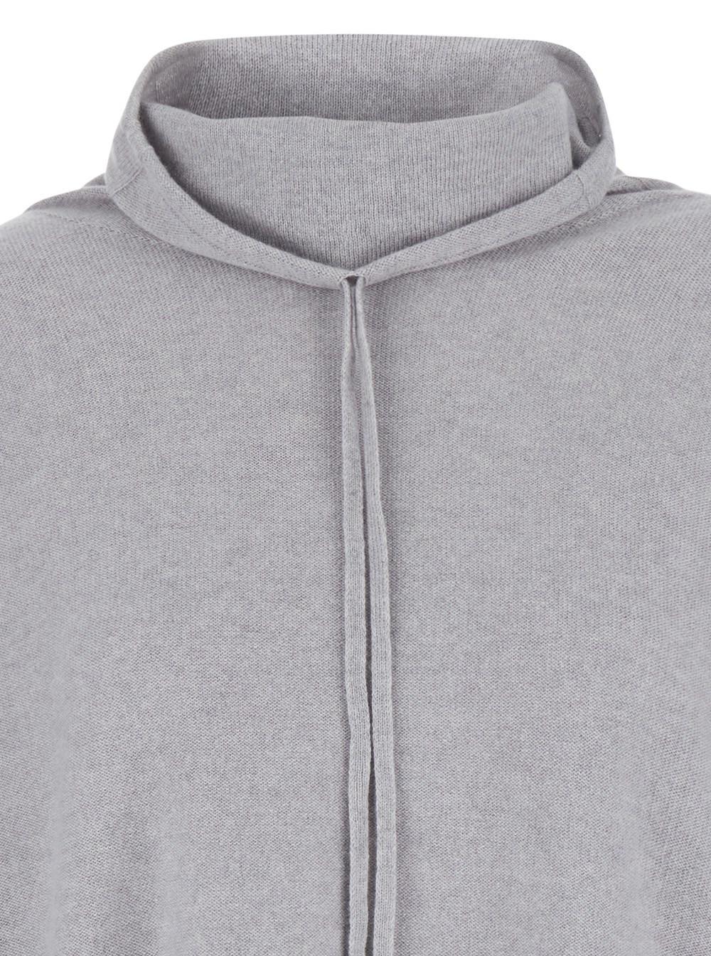 'Medusa' Grey Sweater with Drawstring in Wool Blend Woman