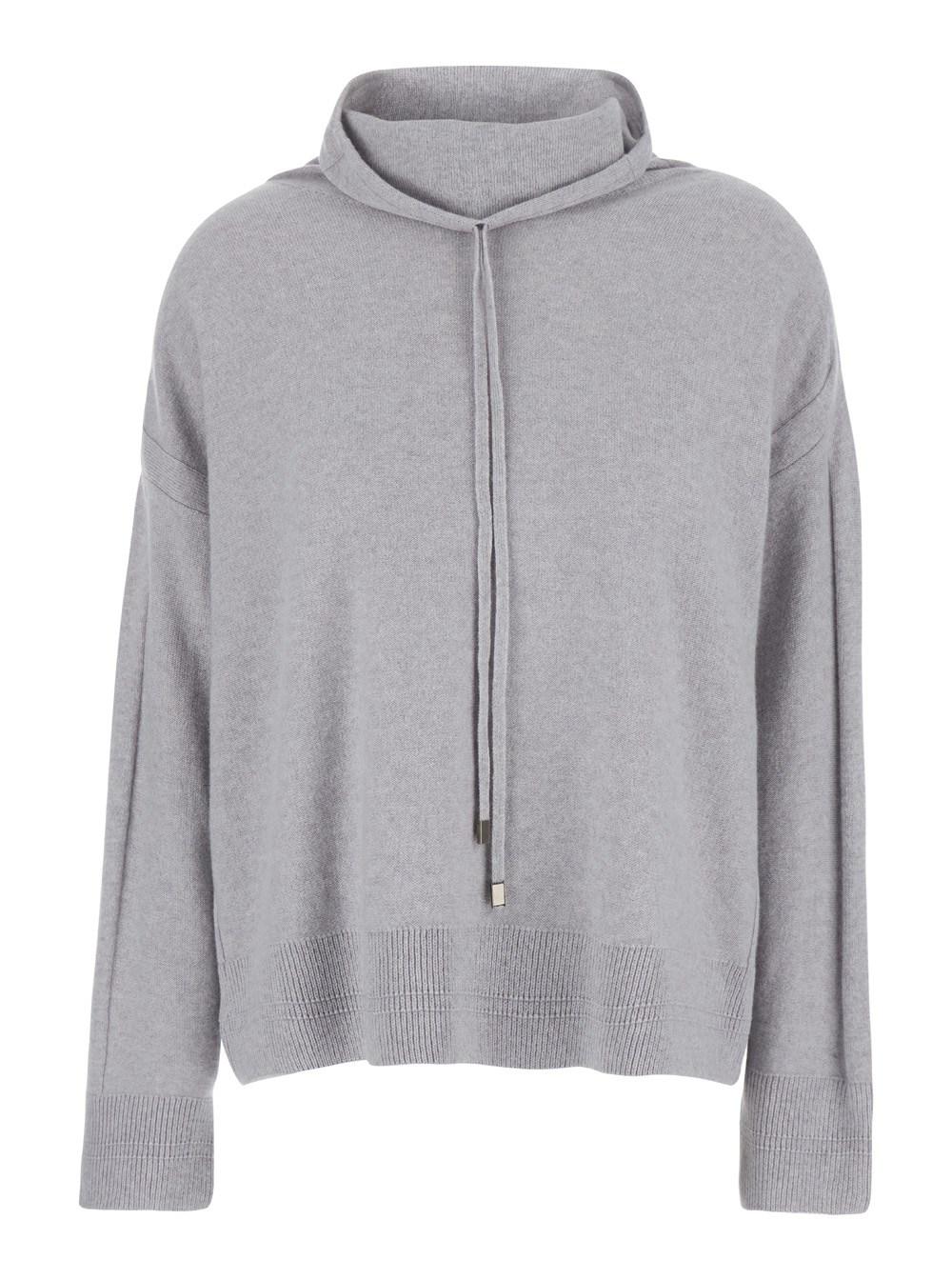 'Medusa' Grey Sweater with Drawstring in Wool Blend Woman