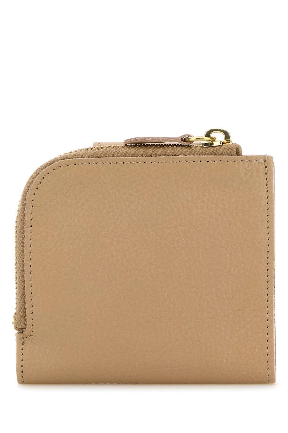 Beige leather wallet