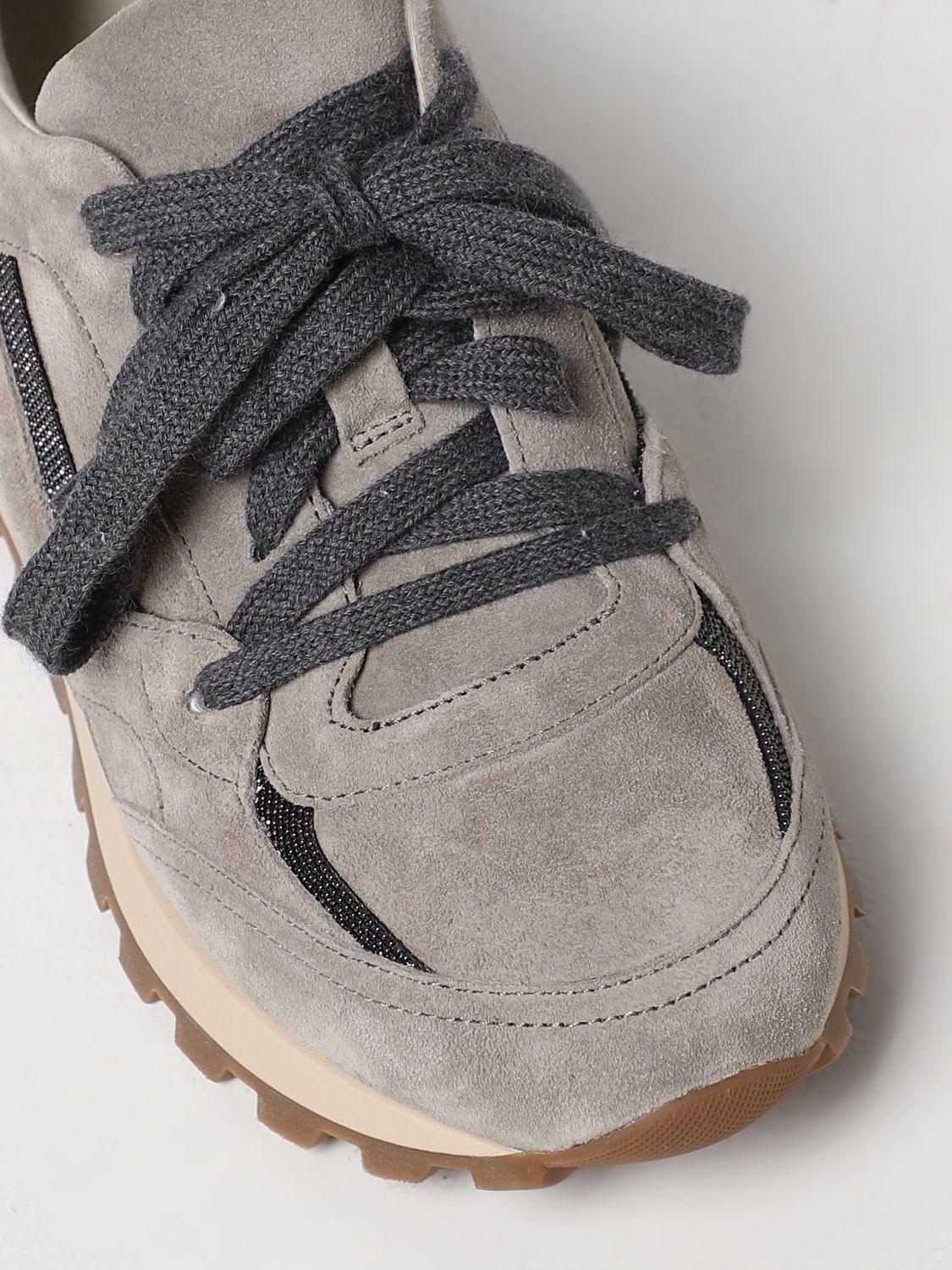 Brunello Cucinelli sneakers in suede with monili