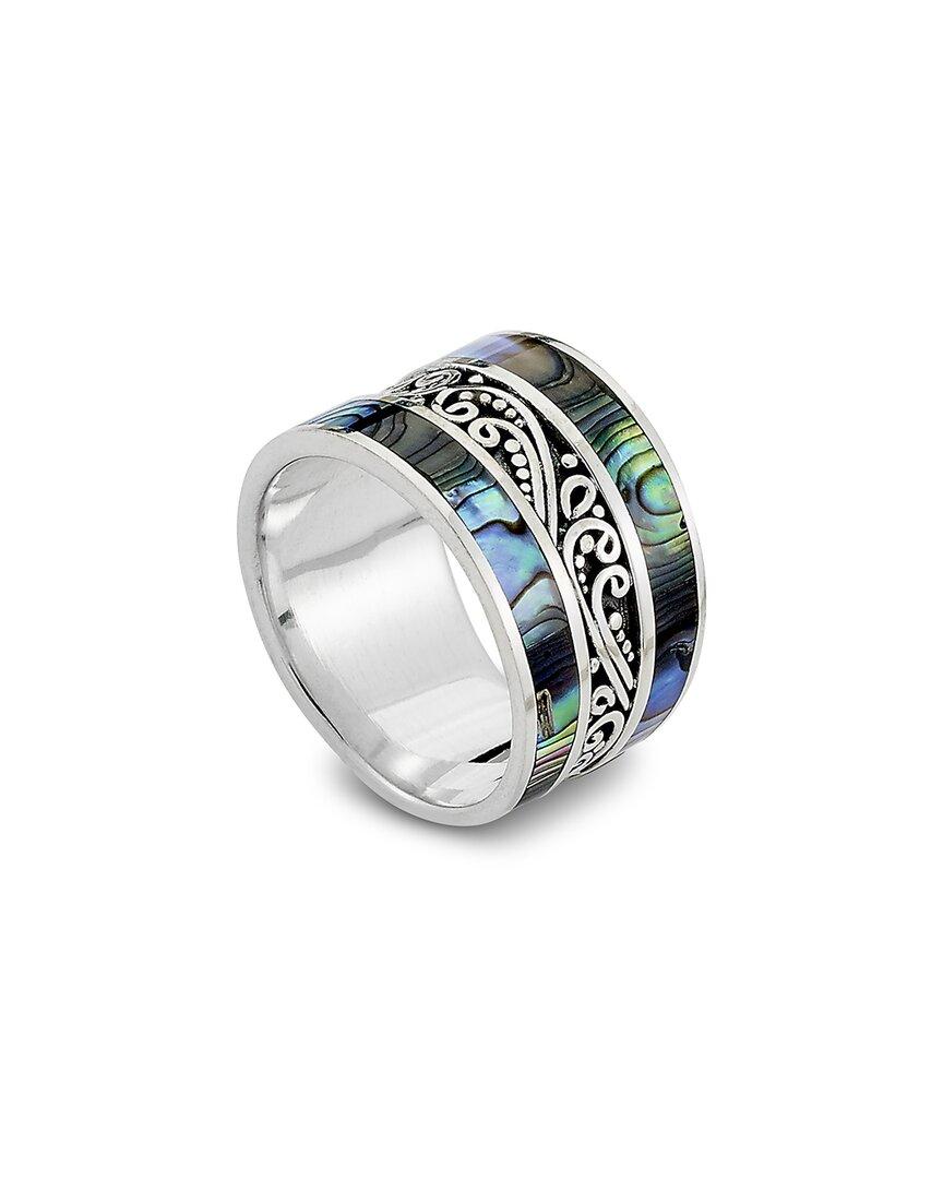 Samuel B. Silver Abalone Scrollwork Ring