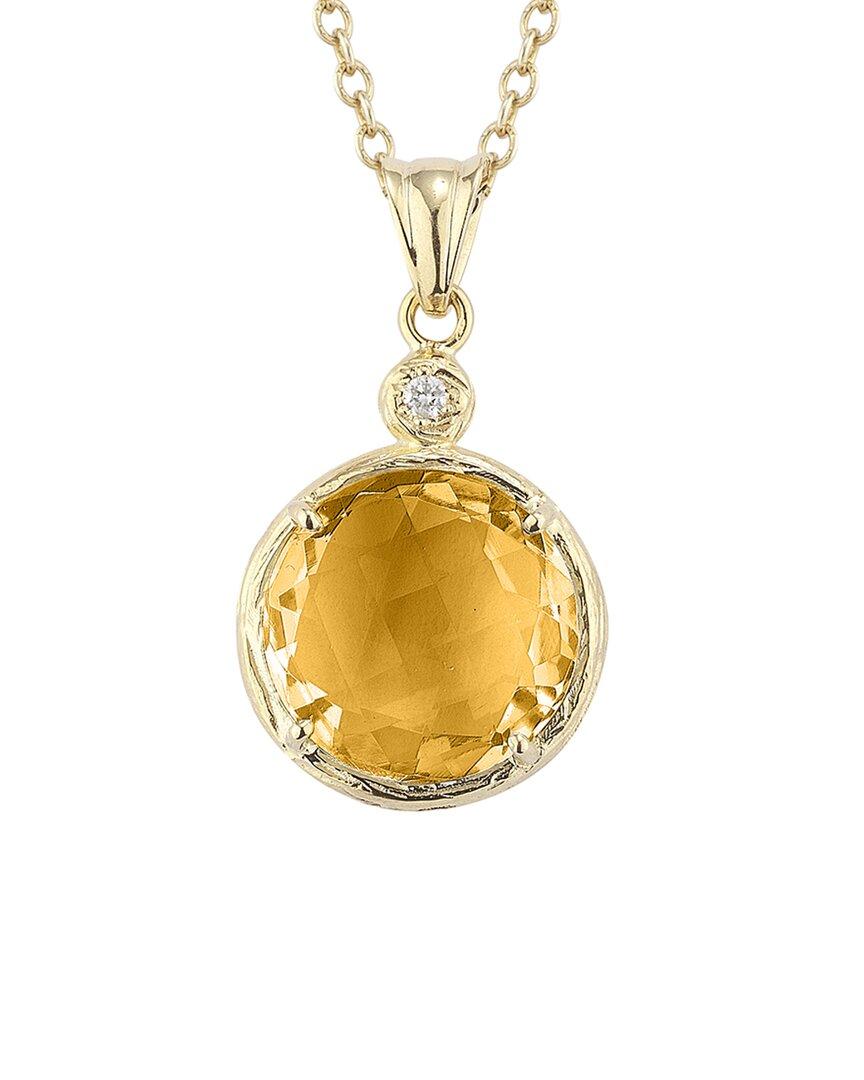 I. Reiss Color Collection 14K 2.77 ct. tw. Diamond & Citrine Necklace