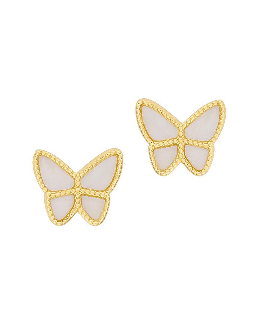 ADORNIA 14K Plated Butterfly Studs