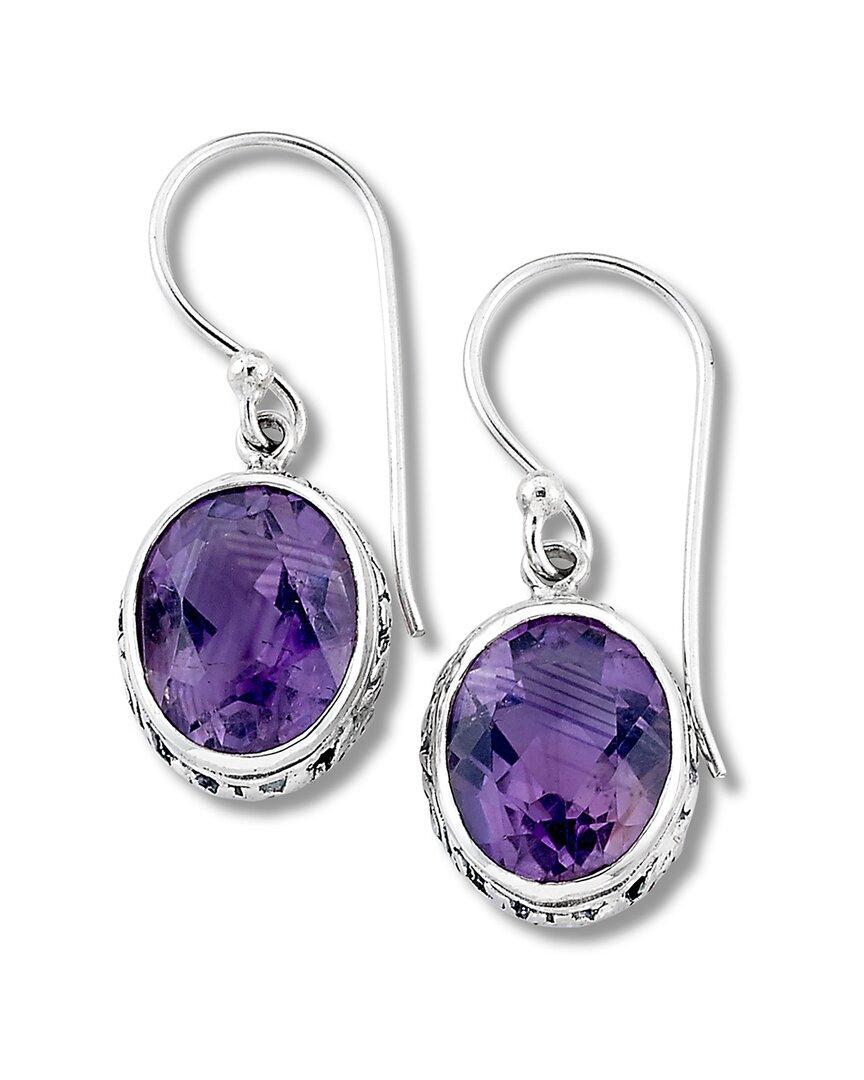 Samuel B. Silver 6.50 ct. tw. Amethyst Filigree Earrings