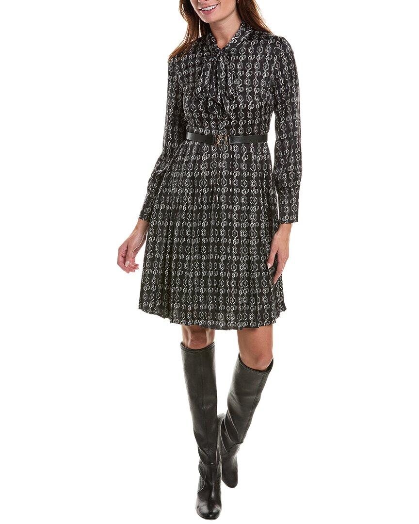 Gracia Chain Print Belted Shirtdress