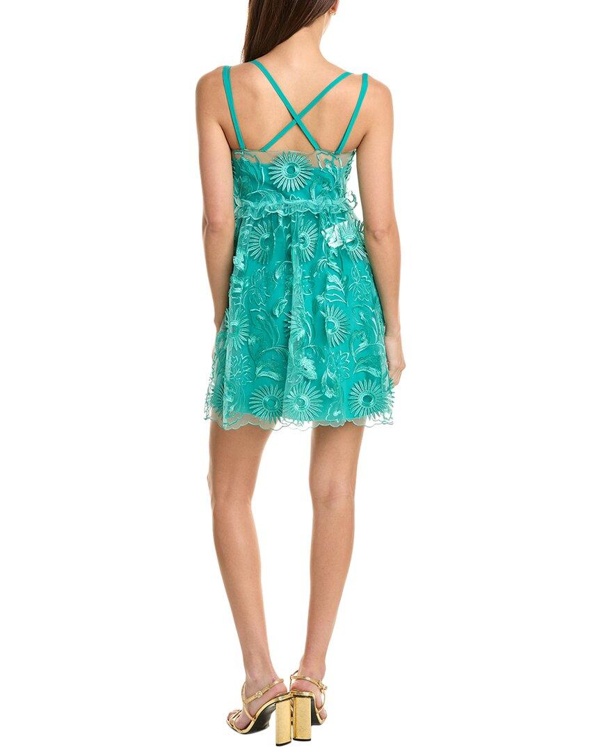 Alberta Ferretti Mesh Lace Babydoll Dress