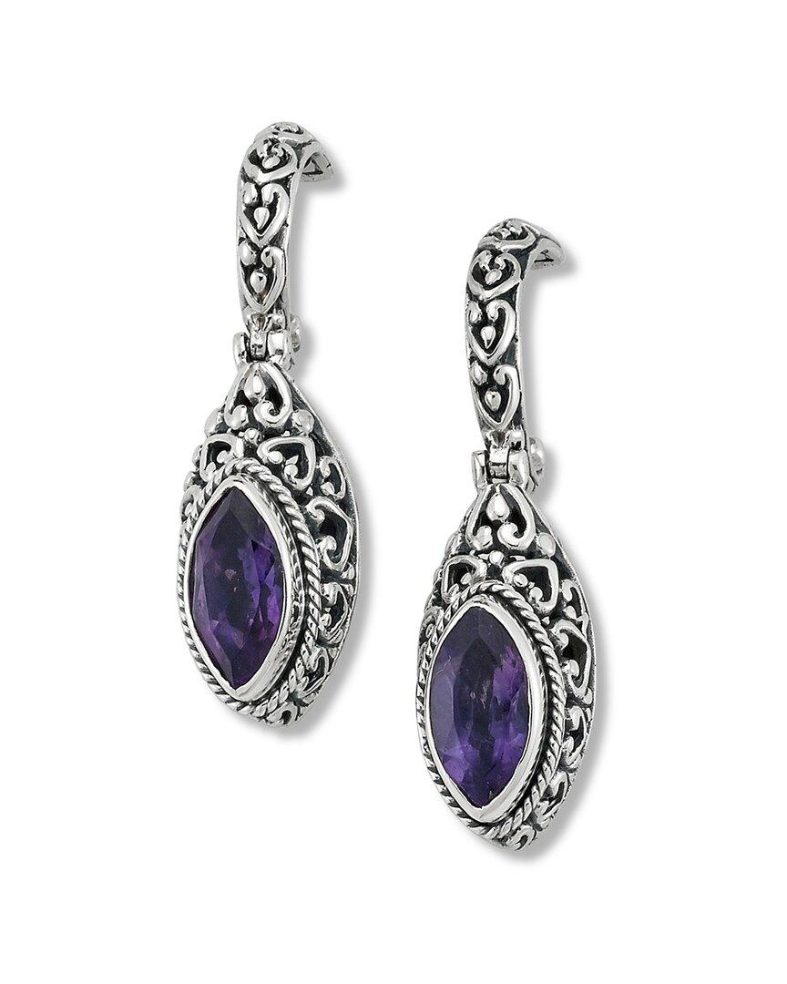 Samuel B. Silver 2.00 ct. tw. Amethyst Drop Earrings