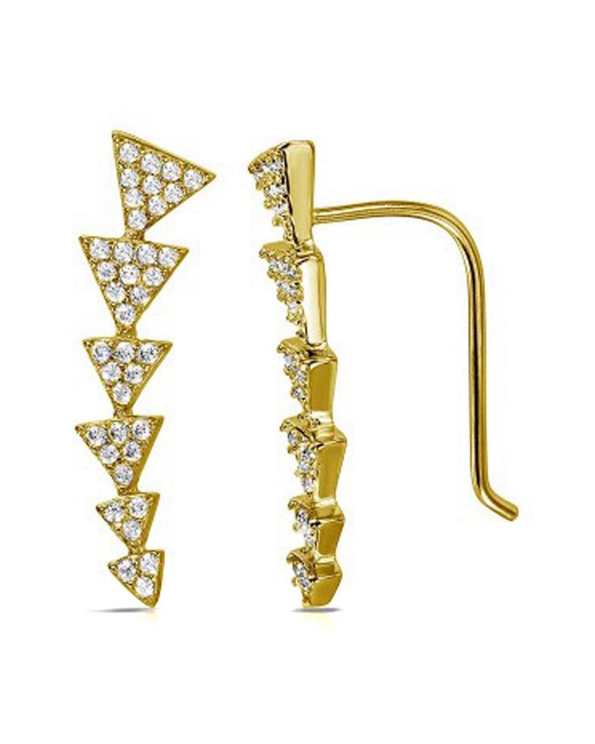 ADORNIA 14K Over Silver Crystal Ear Climber