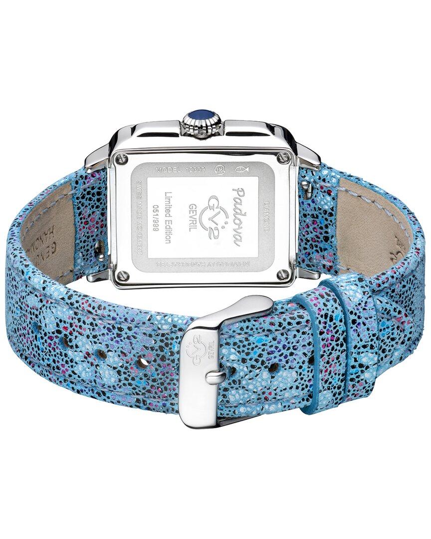 GV2 Women's Padova Floral Diamond Watch