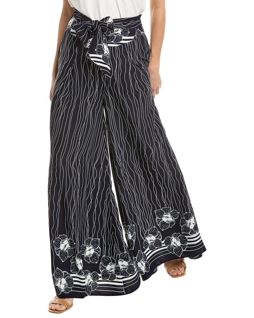 Gracia Lines & Flower Print Flare Pant