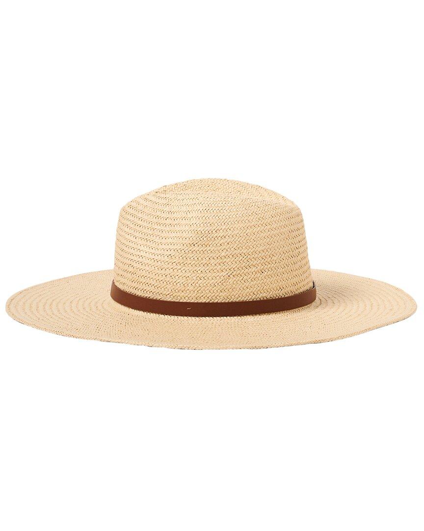 Faherty Marina Leather-Trimmed Straw Hat