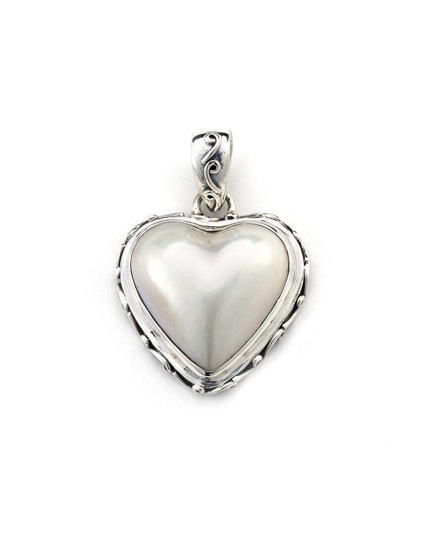 Samuel B. Silver Pearl Heart Pendant