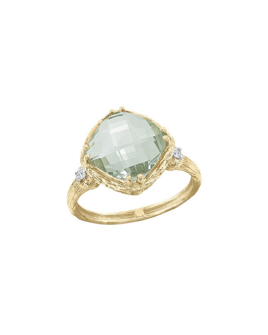 I. REISS 14K 3.55 ct. tw. Diamond & Green Amethyst Cocktail Ring