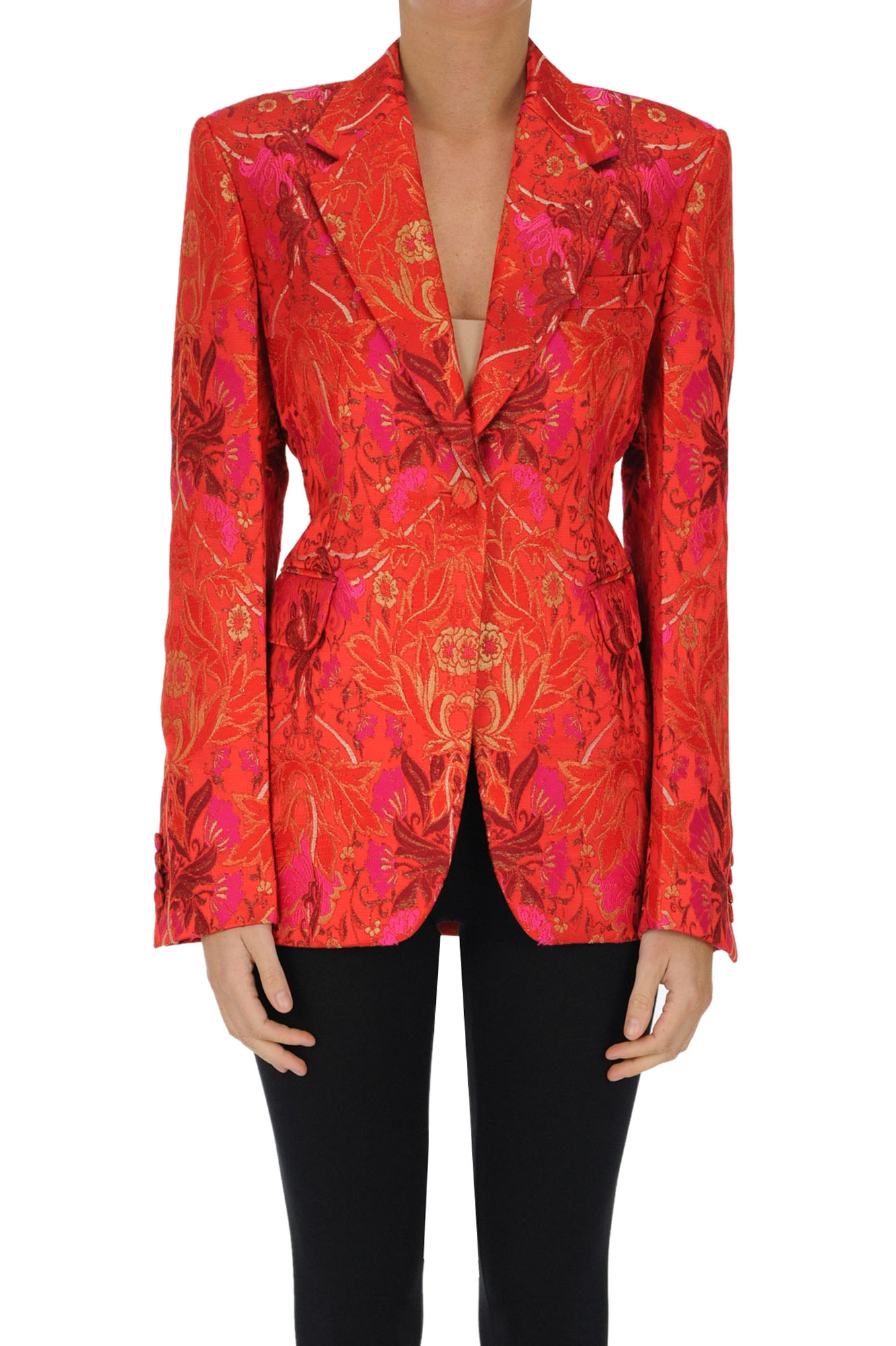 Brocade fabric blazer