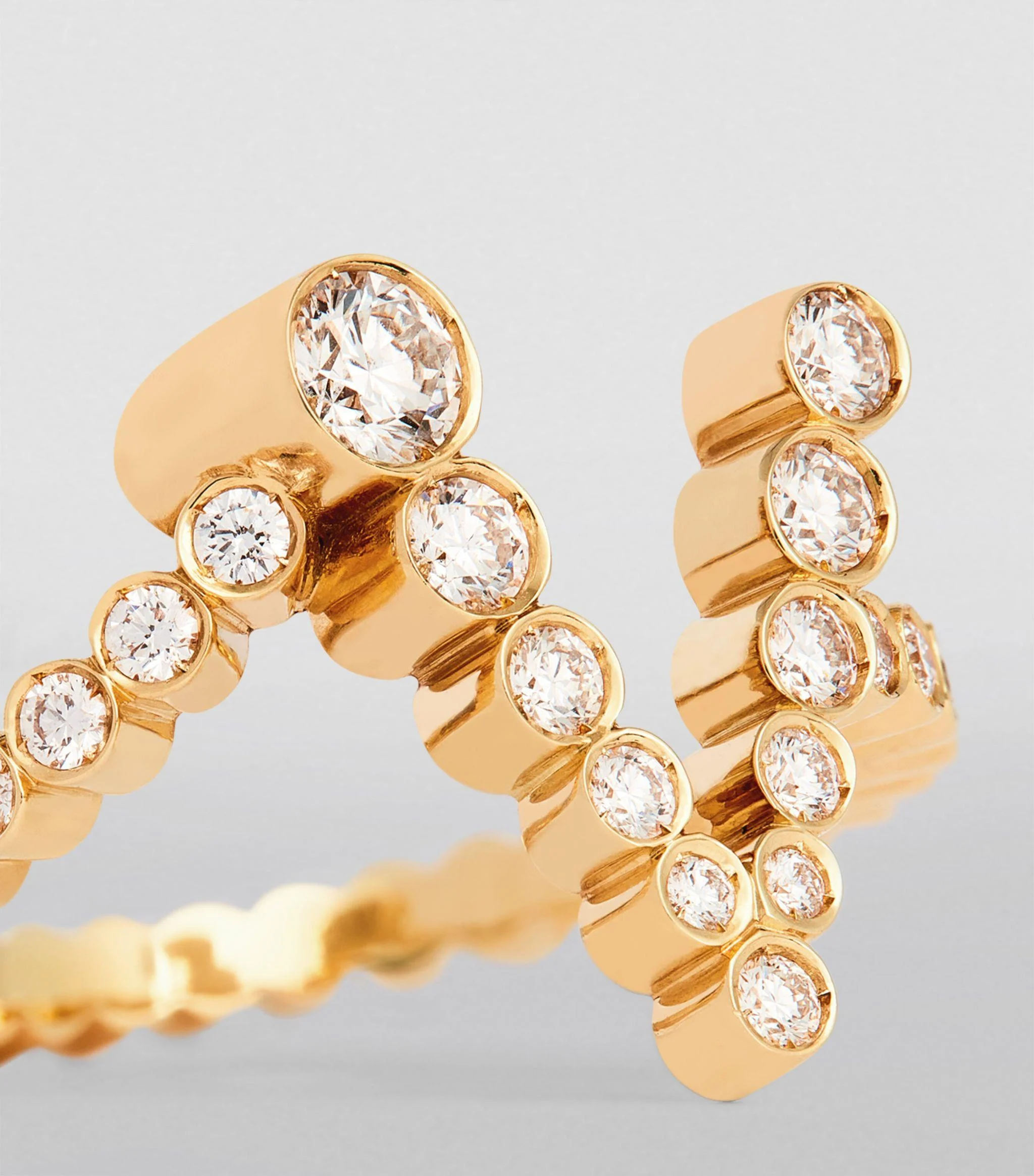 Yellow Gold and Diamond Ensemble 'V' Ring 